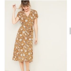 NWT Old Navy floral midi wrap dress (tall)